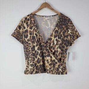 Youth in Revolt NWT Leopard Print Top Size Large